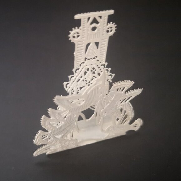 Set of 8 Christmas Winter Theme Metal Cutouts 6 White & 2 Gold Tone 2 - 3" High - Picture 3 of 4